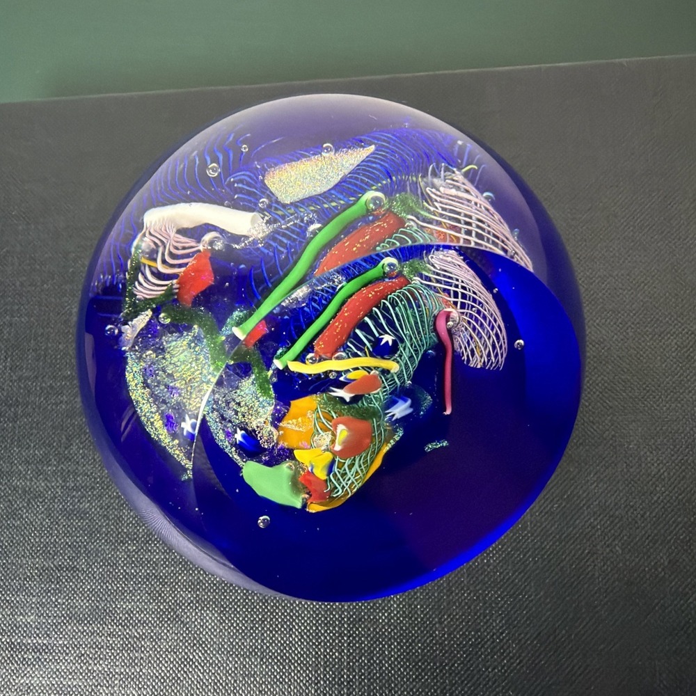 Glass Eye Studio "End Of The Day" Art Glass RARE Paperweight 2004 Confetti VTG - Picture 4 of 13